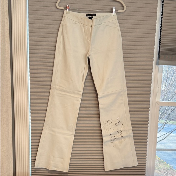 New Express Cream Flare Women's leather pants - size 2